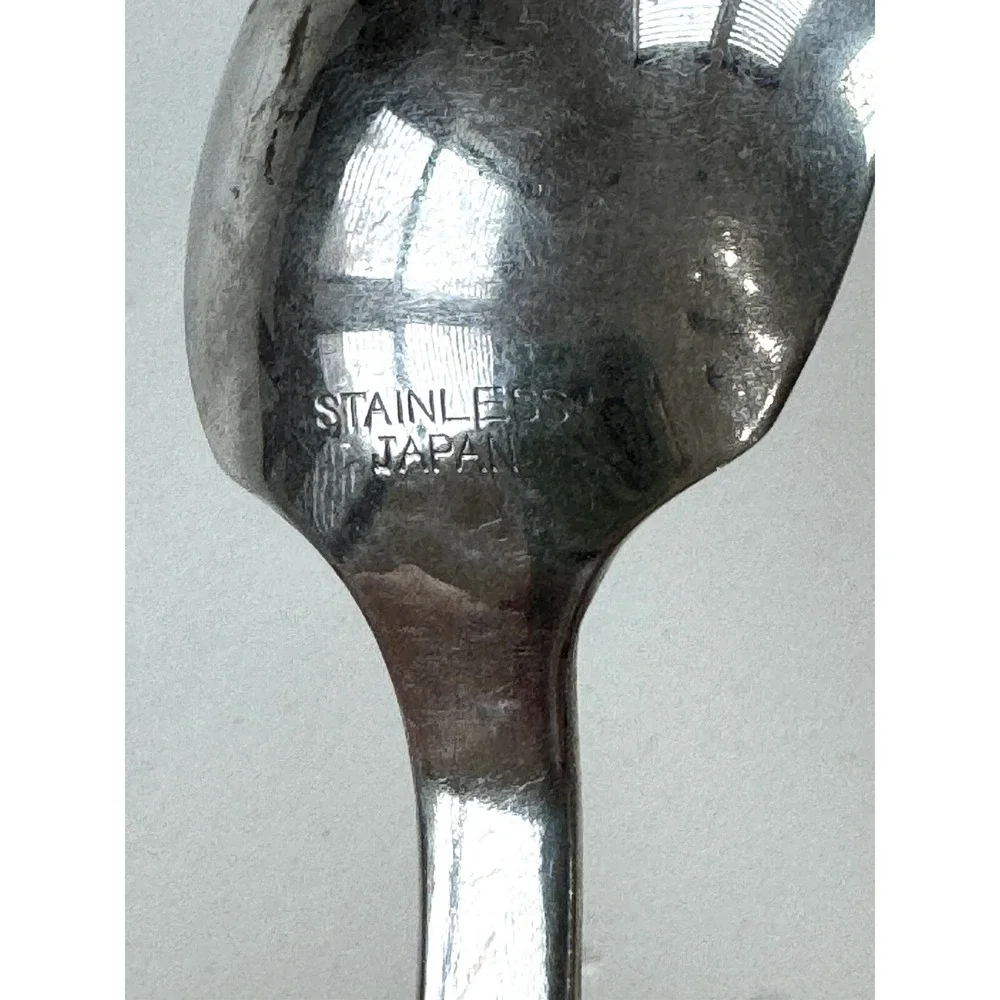 5 Vtg MCM Stanley Roberts flatware provincial‎ walnut Serving Utensil Wood Inlay
